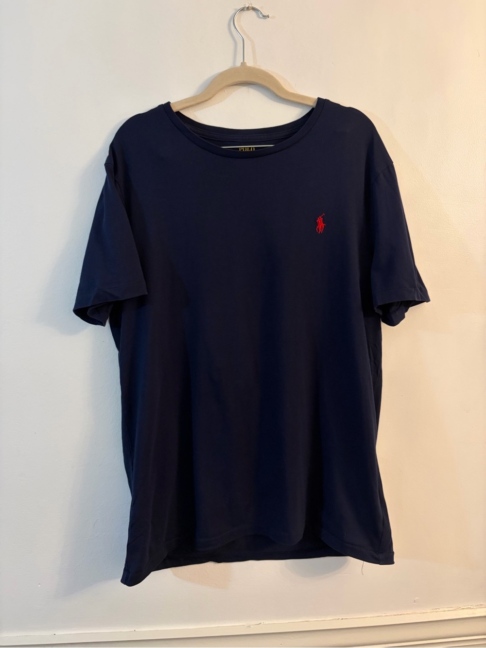 Polo by Ralph Lauren Navy Crewneck T-Shirt with Red Pony Logo